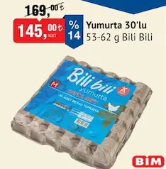 BİLİ BİLİ YUMURTA 53-62 G 30'LU fiyat ve kampanya bilgisi